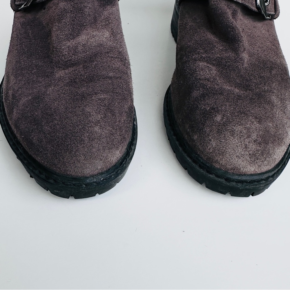 Stuart Weitzman Black and Grey Suede Leather Boots, US 7 - Picture 3 of 7